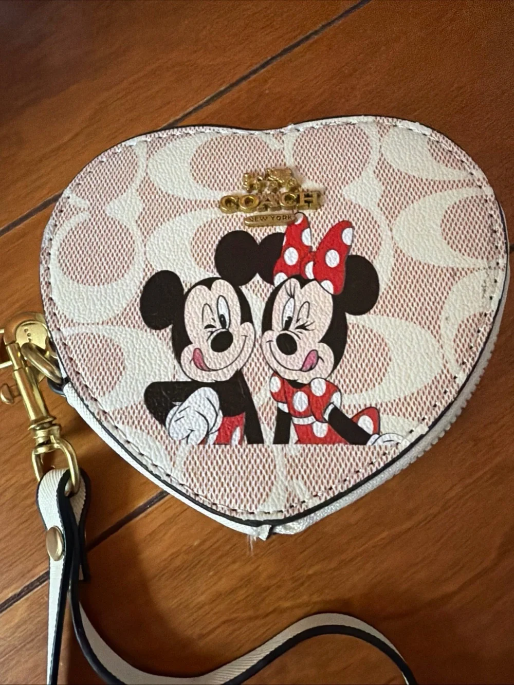 Coach Pink Heart Crossbody with Minnie & Mickey Print